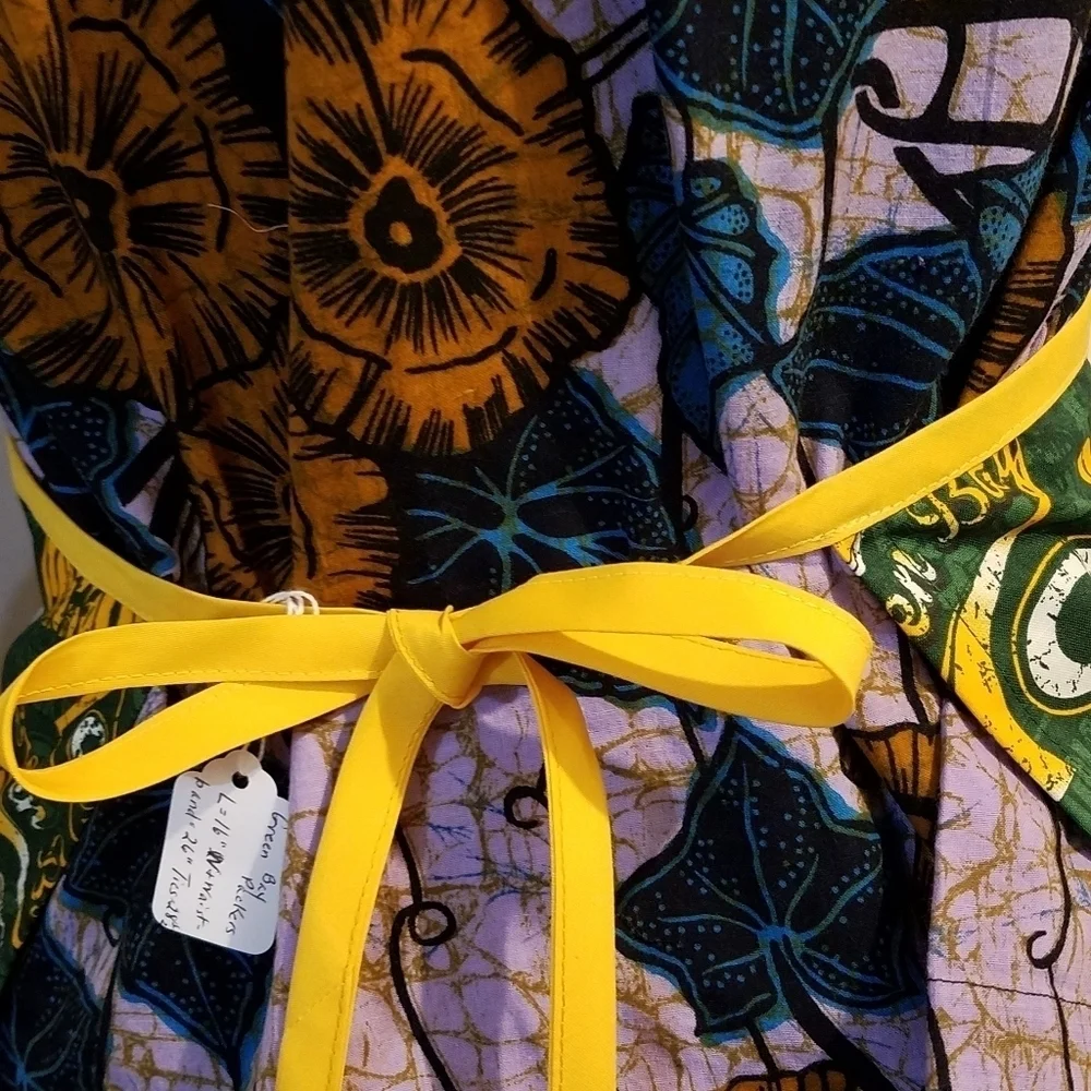 Handmade Waist Apron Green Bay Packers NFL Green Gold Half Apron Fits Most